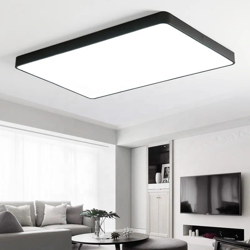Rectangular Ceiling Light Color Changing Led PUZHUOER 48W 60*40*5cm Simple Style Dimmable Led Surface Ceiling Light
