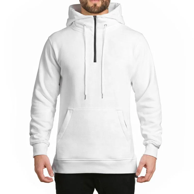 

Gym Fitted Longline Hoodie Mens Custom Design Logo Blank High Quality Fashion 100% Cotton Men White Hoodies And Sweatshirts, Customized color