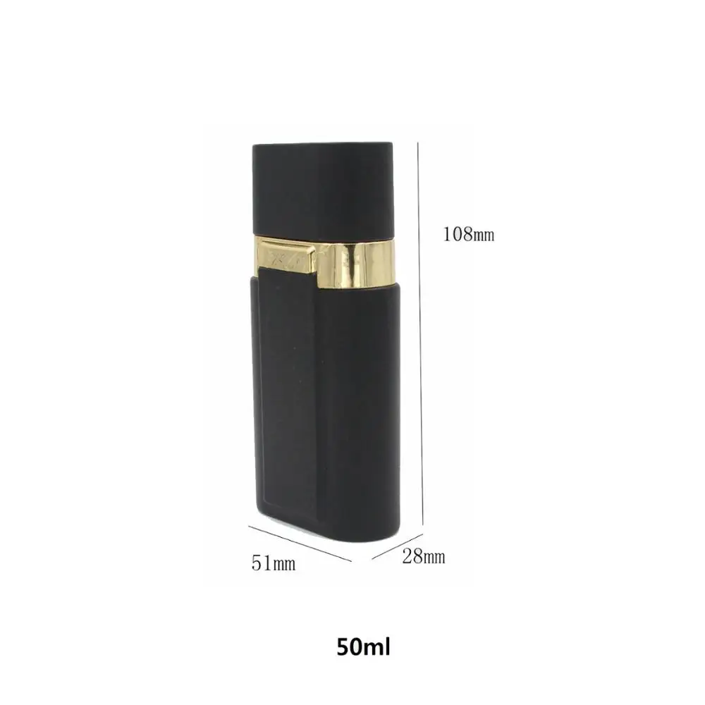 
Custom printed men square black glass essential oil perfume spray bottles 