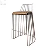 Fashion design comfortable metal wire bar stool with back on hot sale