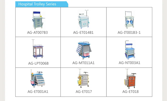AG-LPT006A For hospital instrument device movable luxurious medication cart with drawer