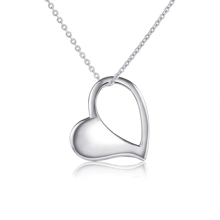 

LYANL08232 sister sideways heart necklace 925 Sterling silver girlfriend heart pendant necklace, N/a