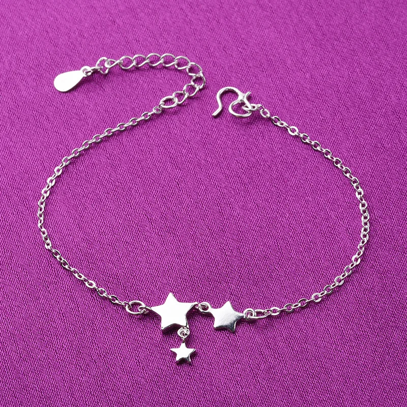 Women charm anklet star ankle tassel pendant foot chain 925 silver jewelry hotwife anklet