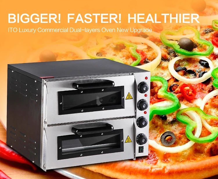 Home cooking appliance electric pizza oven,commercial kitchen equipment double deck pizza oven