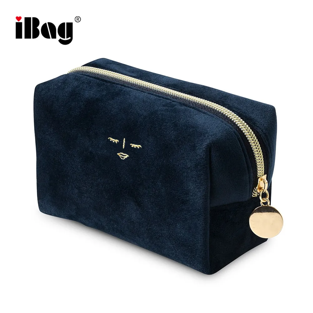 Fashion Luxury Wholesale Toiletry Contents Velvet Cosmetic Bag Winter