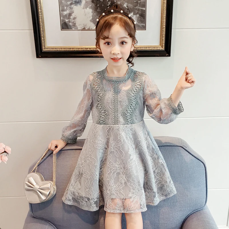 Girls princess dress autumn 2019 children's clothing children's lace skirt foreign Korean version skirt children's dress