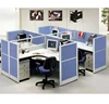 Melamine Modular office furniture panel system workstation With glass partition