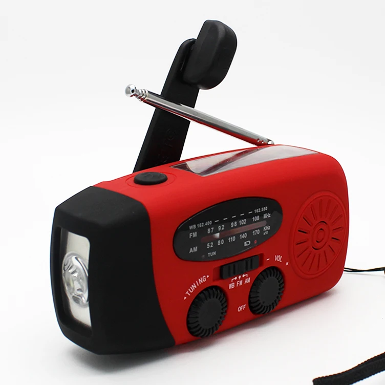 

MD-088 Emergency solar hand crank AM FM WB radio with phone charger and LED torch, Customerzied