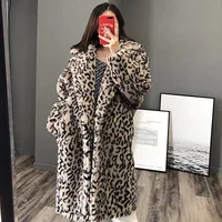 

Leopard Faux Fur coat for Women Coat Winter Warm Fashion Leopard artificial fur Women's Coats