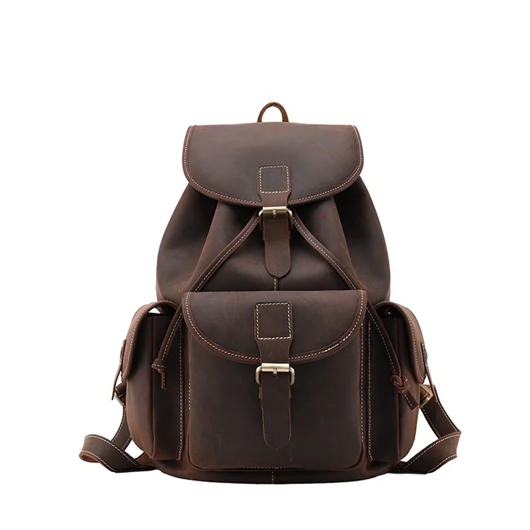 

OEM ODM Manufacturer Large Casual Coffee Laptop School Bag Custom Leather Backpack Man