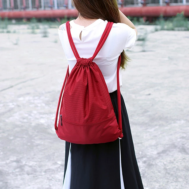 sports bag run Comfortable solid multi-function unisex waterproof drawstring gym bag