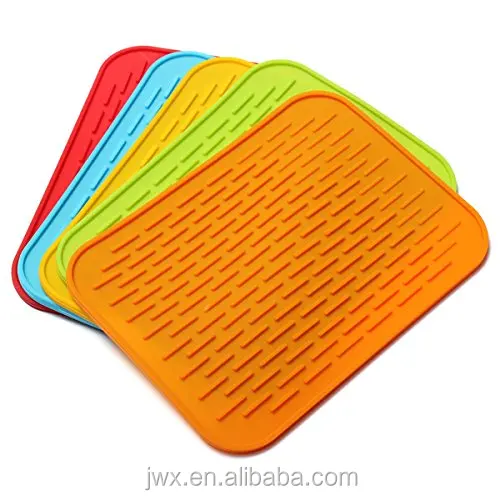 Yesbay 6Pcs Silicone Heat Resistant Honeycomb Pads Non-slip Hot Pot Holder  Drying Mats Potholders Kitchen Tools,Blue 