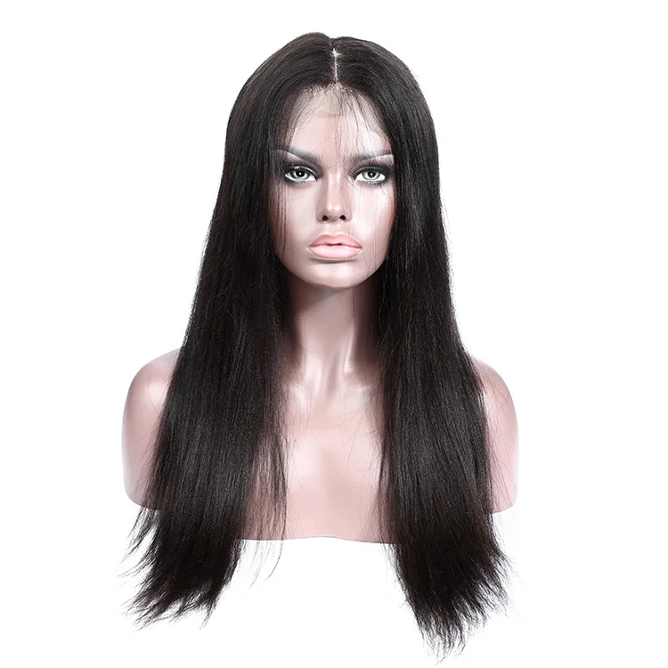 

Alibaba wholesale yaki straight human hair wig for black women, 1b