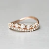 Brilliant CZ Rose Gold Wave Tiara Engagement Ring