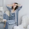 /product-detail/korean-style-womens-sleepwear-3-picecs-velvet-lace-trim-lounge-pajama-set-60714999007.html