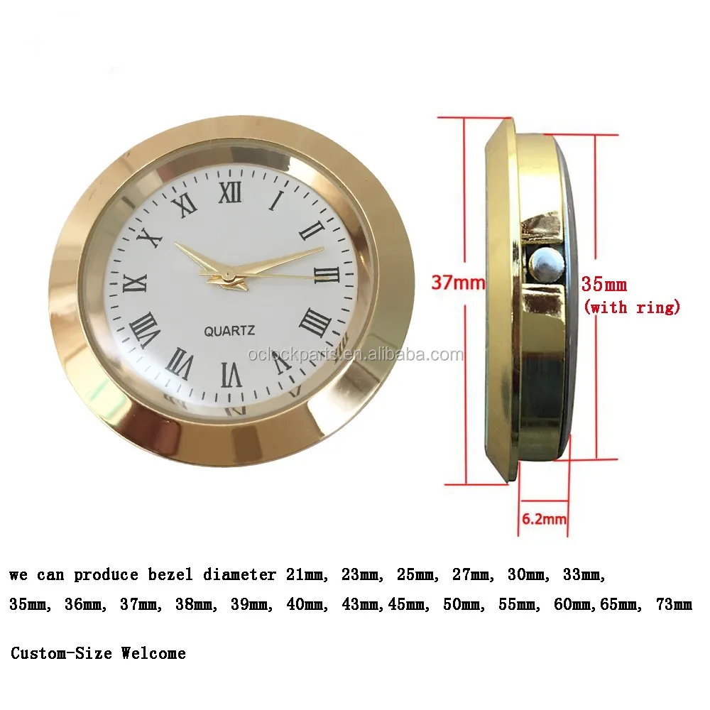 Watch Insert Metal Bezel Gold Silver Color Japan Movement Inside - Buy 