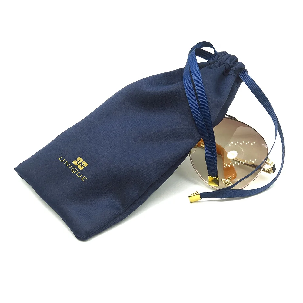 

Wholesale Custom Design ECO Friendly Drawstring Pouch Silk Carrying Eye Glasses Bag, Royal blue