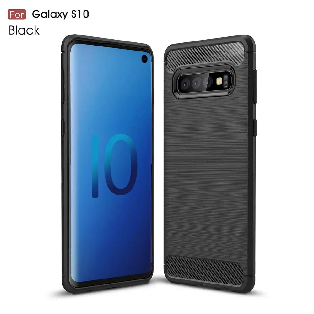 

Shockproof Brushed Carbon Fiber TPU Case Cover For Samsung Galaxy S10 S21 Case