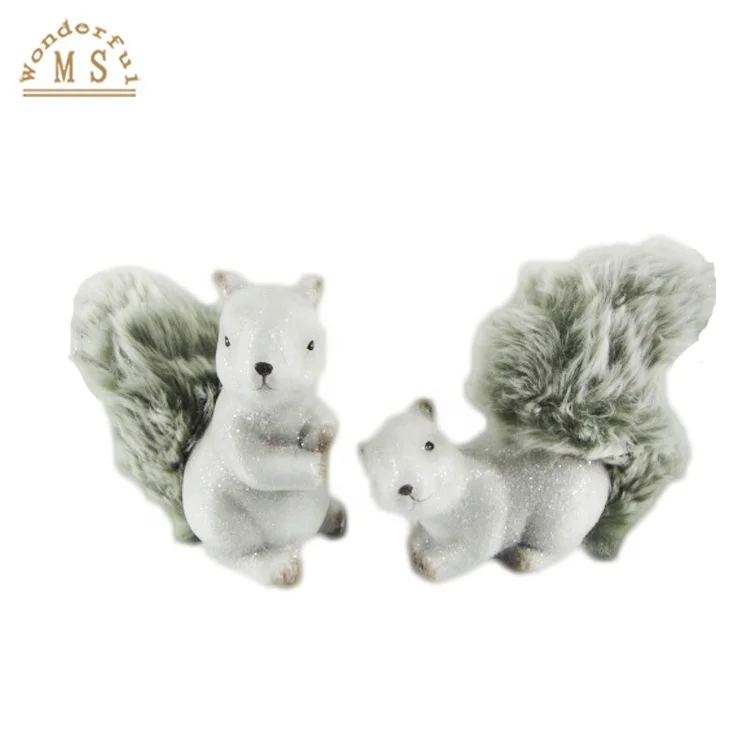 Autumn Ceramic Squirrel Table Decoration, Lovely hedgehog Home Decorative item, Smart Fox Animal Small pendant ornaments