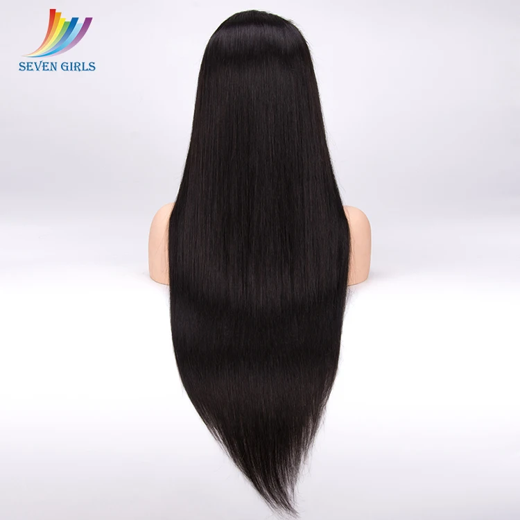 

fine swiss lace free shipping natural color silky straight virgin indian human hair glueless lace front wig