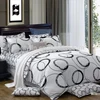 4pcs set euro size white background black circle print twill cotton pigment printing quilt sets for double size bed