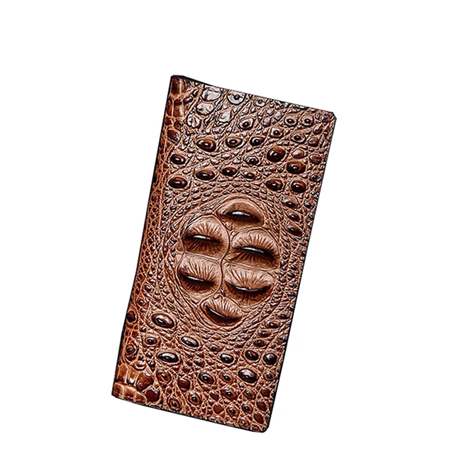 

Men's long wallet three-dimensional crocodile pattern tide men's wallet fashion casual multi-card PU leather men's bag, 4 colors