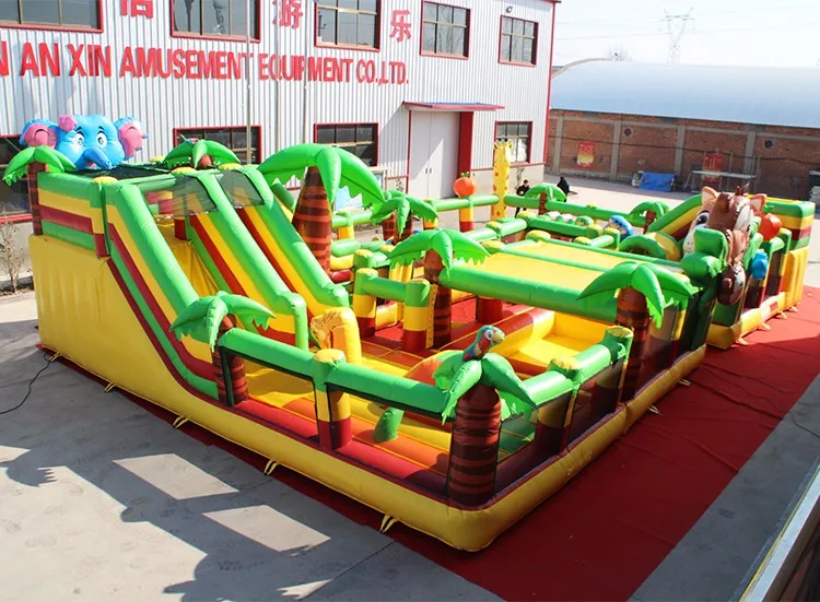 Jungle Plam Tree Design Outdoor Inflatable Fun Land Park Obstacle 