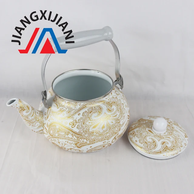 
2.5L Turkish enamel Kettle with Ceramic handle tea kettle teapot cast iron teapot 