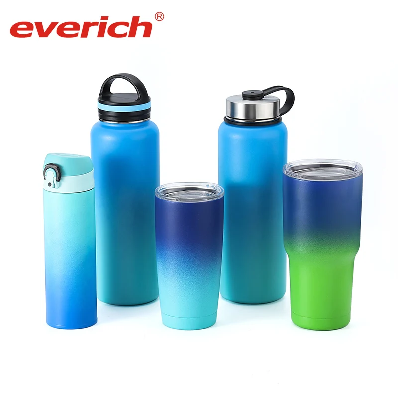 

Everich New design Flashing beer mug custom private label stainless steel water bottle, Customized color