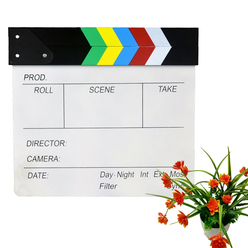 

27.5*30cm Director movie Film cut action board plank Dry Erase scene film clappers clapper Board, Colorful