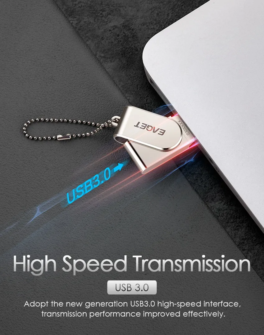EAGET S30 16/32/64GB USB Flash Drive Memory Stick USB 3.0 Metal Mini Flash Disk Memory Pendrive External Storage - ANKUX.COM