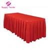 Easy Stick 17 Foot Accordion Pleat Polyester Banquet Square Table Skirt Red