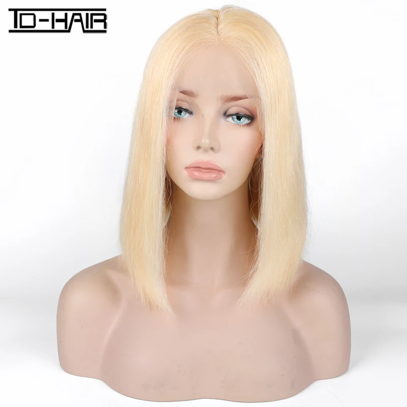 

Factory Price Cuticle Aligned Unprocessed Human Hair # 613 Blonde Bob Transparent Lace Frontal Wigs, #613 (can made any colors you want)