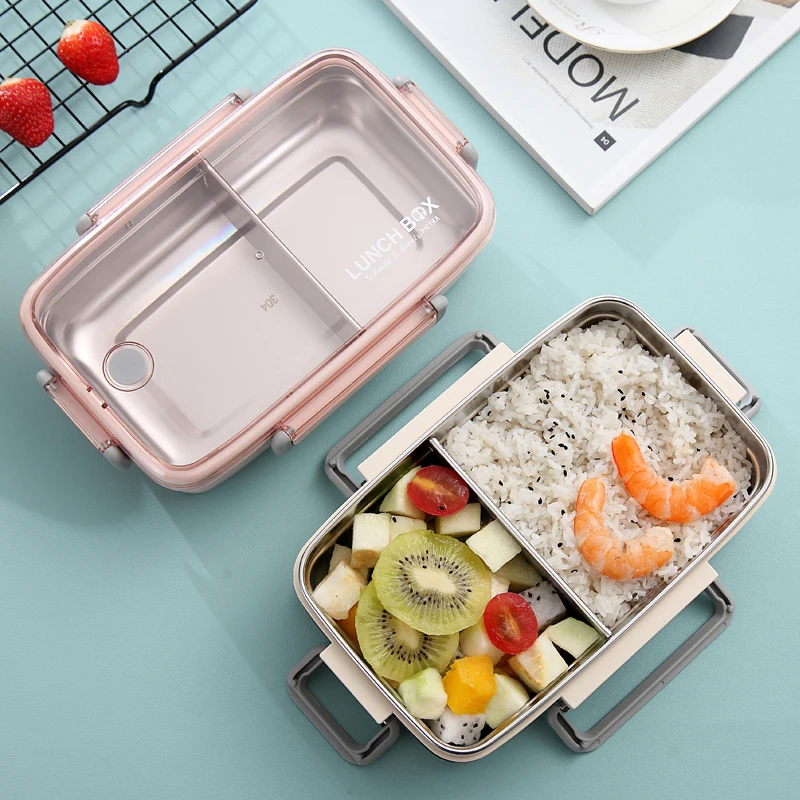 Share Stainless Steel 304 Japanese Lunch Box With Compartments Bento Box Food Storage For Kids School Travel Picnic Food Contai