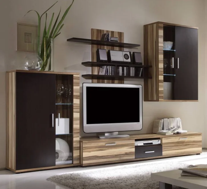 Modern Design Wall Tv Cabinet Plywood 18mm Lacquer Wall Mounted Tv