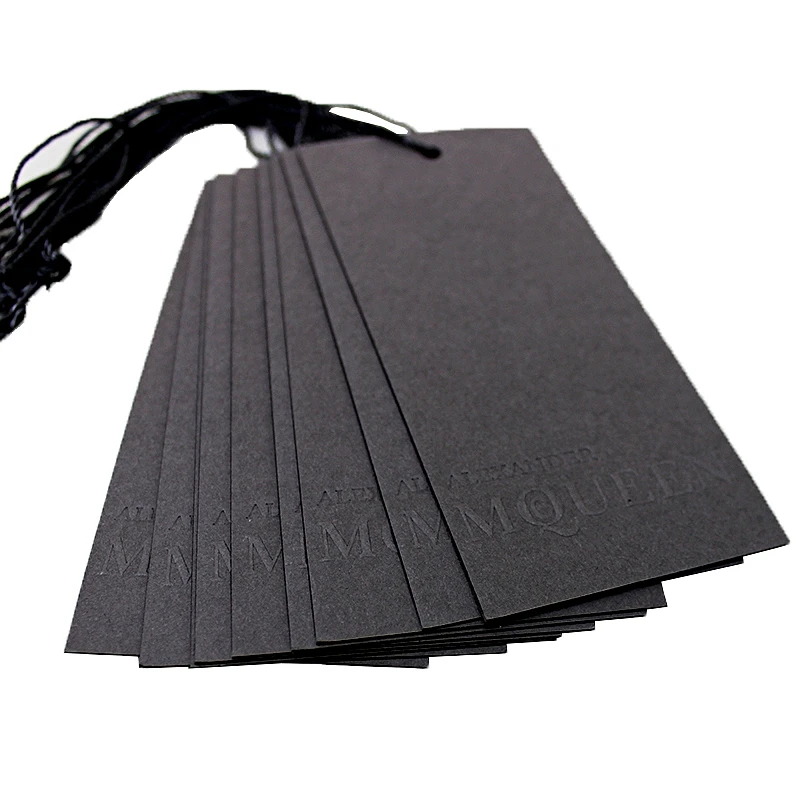 

Custom Black Embossed Logo Paper Black Hang Tag