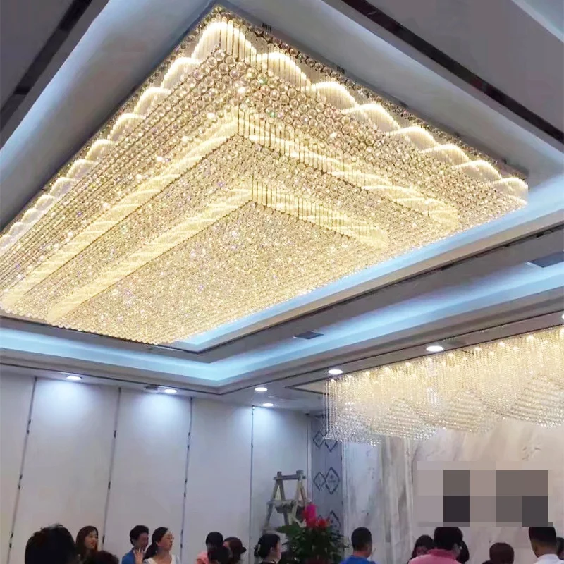 Custom K9 Large wedding Chandelier modern LED crystal chandeliers ceiling lighting for banquet ETL60362