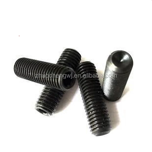 
Black oxide carbon steel DIN916 Hexagon socket set screws cup point 