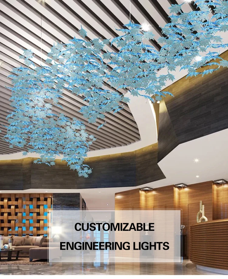 Hotel Large decoration modern customized Acrylic ABS LED chandelier light