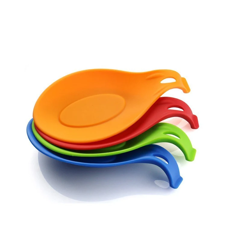 

Heat Resistant Kitchen Silicone Spoon Rest Holder Set, Blue/green/red/orange