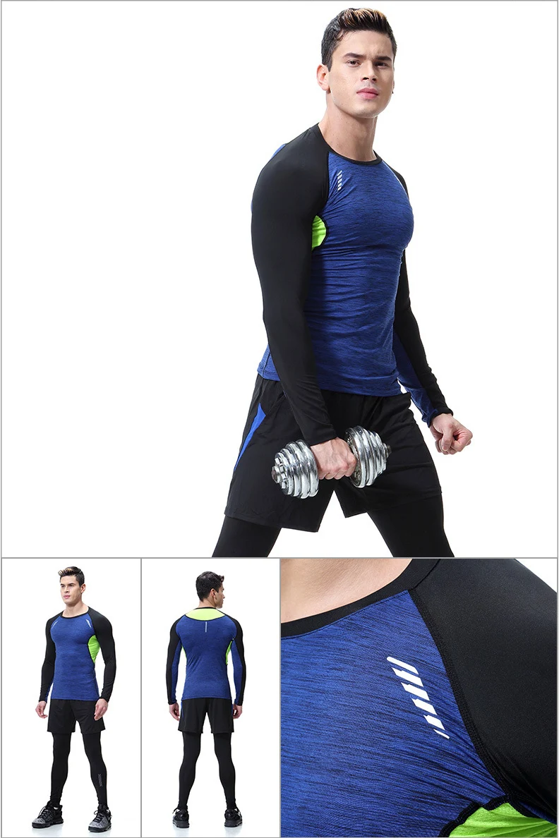 Sports Suits Men's Gym Wear Long Sleeve Tight Running Body Suit - Buy ...