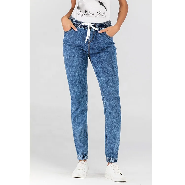 

latest style female elastic pants 2019 new fashion women jeans, Gray;black;light-blue;navy-blue;flower