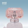 GC-2525 square bright pink surlyn perfume plastic cap with silver collar for perfume bottle