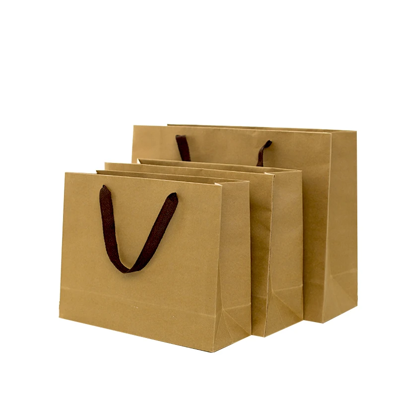 
Custom Printed Brown Kraft Paper Bag with Handle 