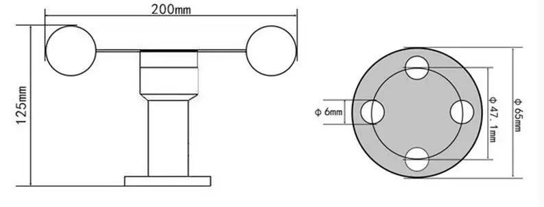 Analog Output Hall Effect Vane Sensor Indicator Wind Direction Sensor