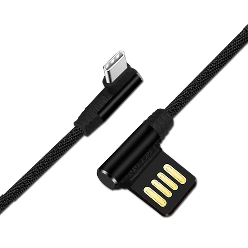 

Retail Packaging 90 Degrees Mobile Phone Charging USB Cable, Black;blue;red