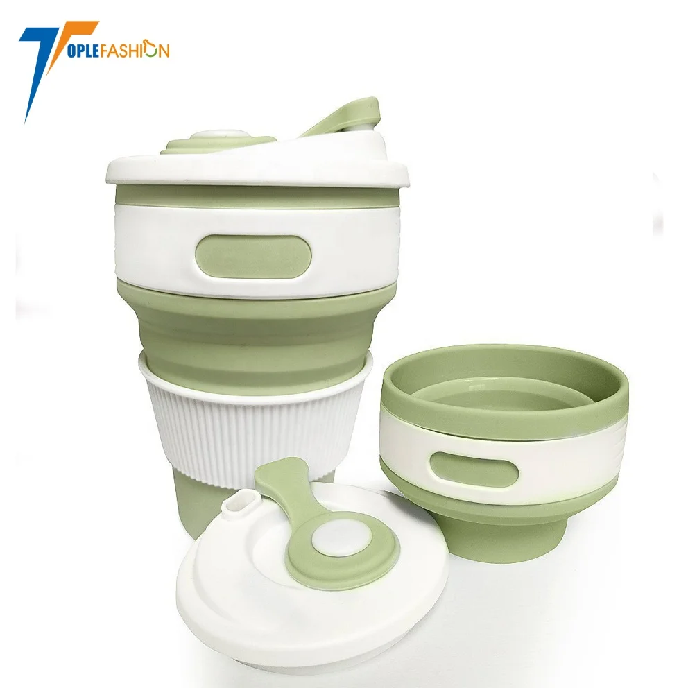 

Leak Proof light weight travel cup silicone collapsible coffee cups for Camping Hiking Outdoor Commuters, Pantone color