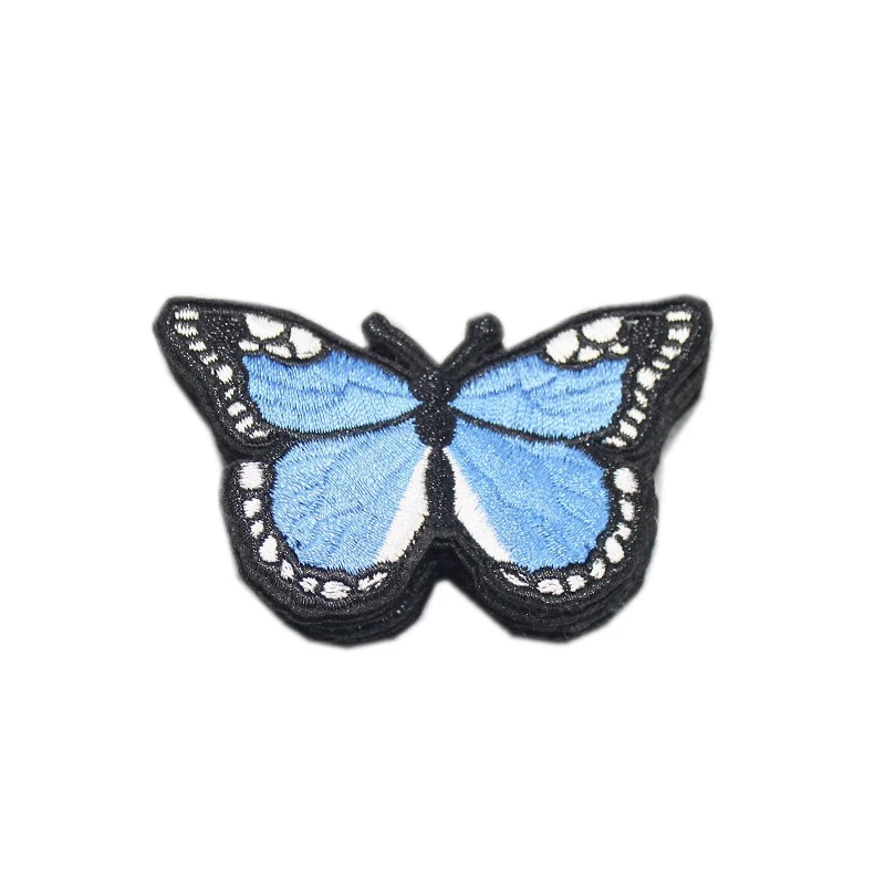 

Factory Price Blue Butterfly Design Embroidery Badges 7.5 x 4.3 cm, Pantone color, cmyk