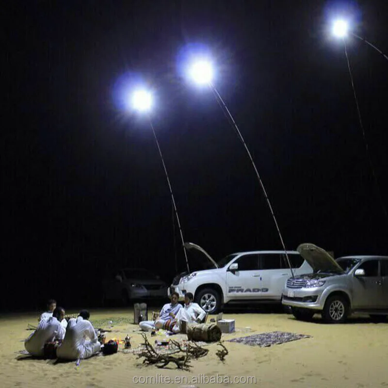 96W 12V Telescopic Fishing Rod LED Camping Lamp Lights Cigarette
