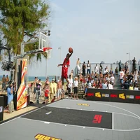 

FIBA approved removable PP interlocking grid outdoor sports flooring for 3X3 basketball court